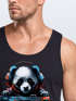 Herren Tank-Top Panda Bär Aufdruck Tiermotiv Musik Techo Print Fashion Streetstyle Muskelshirt Muscle Shirt Neverless®preview