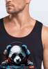 Herren Tank-Top Panda Bär Aufdruck Tiermotiv Musik Techo Print Fashion Streetstyle Muskelshirt Muscle Shirt Neverless®preview