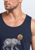 Herren Tank-Top Polygon Bär Mond Outdoor Wandern Natur Print Aufdruck Muskelshirt Neverless®preview