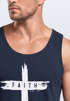 Herren Tank-Top Print Aufdruck Kreuz Cross Faith Glaube Trend-Motiv Techwear Fashion Streetstyle Muskelshirt Neverless®preview