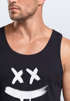 Herren Tank-Top Print Bedruckt Aufdruck Creepy Smile Verücktes Lächeln Sneaky Muskelshirt Muscle Shirt Neverless®preview