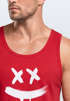 Herren Tank-Top Print Bedruckt Aufdruck Creepy Smile Verücktes Lächeln Sneaky Muskelshirt Muscle Shirt Neverless®preview