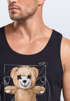 Herren Tank-Top Print Teddy Bär DaVinci Meme Parodie Muskelshirt Neverless®preview
