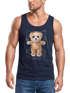 Herren Tank-Top Print Teddy Bär DaVinci Meme Parodie Muskelshirt Neverless®preview