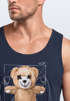 Herren Tank-Top Print Teddy Bär DaVinci Meme Parodie Muskelshirt Neverless®preview