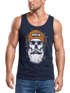 Herren Tank-Top Printshirt Moin Skull Windrose Kompass Totenkopf Frontprint Muskelshirt Neverless®preview