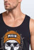 Herren Tank-Top Printshirt Moin Skull Windrose Kompass Totenkopf Frontprint Muskelshirt Neverless®preview