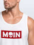 Herren Tank-Top Schriftzug Moin Skull Totenkopf Aufdruck Print Parodie Muskelshirt Neverless®preview