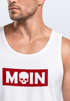 Herren Tank-Top Schriftzug Moin Skull Totenkopf Aufdruck Print Parodie Muskelshirt Neverless®preview