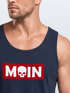 Herren Tank-Top Schriftzug Moin Skull Totenkopf Aufdruck Print Parodie Muskelshirt Neverless®preview