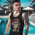 Herren Tank-Top Shirt Moin Schriftzug Gorilla Musik Aufdruck Brustprint Printshirt Sommer Muskelshirt Neverless®preview