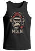 Herren Tank-Top Shirt Moin Schriftzug Gorilla Musik Aufdruck Brustprint Printshirt Sommer Muskelshirt Neverless®preview