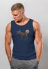 Herren Tank-Top Shirt Printshirt mit Aufdruck Polygon Elch Outdoor Motive Wandern Natur Wald Muskelshirt Neverless®preview