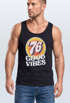 Herren Tank-Top Sommer Good Vibes 70er Jahre Retro Print Hippie Style Muskelshirt Muscle Shirt Neverless®preview