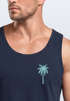 Herren Tank-Top Sommer Shirt mit Brustlogo Palme Aufdruck Fashion Surfen Muskelshirt Neverless®preview