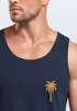 Herren Tank-Top Sommer Shirt mit Brustlogo Palme Aufdruck Fashion Surfen Muskelshirt Neverless®preview