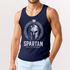 Herren Tank-Top Spartan Helm Athletic Printshirt Aufdruck Frontprint Muskelshirt Sommer Fashion Männer Neverless®preview