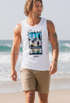Herren Tank-Top Summer California Holidays Sommer Palmen Foto Print  Aufdruck Schrfitzug Muskelshirt Muscle Shirt Neverless®preview