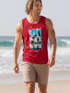 Herren Tank-Top Summer California Holidays Sommer Palmen Foto Print  Aufdruck Schrfitzug Muskelshirt Muscle Shirt Neverless®preview