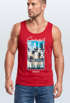 Herren Tank-Top Summer California Holidays Sommer Palmen Foto Print  Aufdruck Schrfitzug Muskelshirt Muscle Shirt Neverless®preview