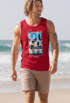 Herren Tank-Top Summer California Holidays Sommer Palmen Foto Print  Aufdruck Schrfitzug Muskelshirt Muscle Shirt Neverless®preview