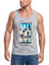 Herren Tank-Top Summer California Holidays Sommer Palmen Foto Print  Aufdruck Schrfitzug Muskelshirt Muscle Shirt Neverless®preview