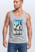 Herren Tank-Top Summer California Holidays Sommer Palmen Foto Print  Aufdruck Schrfitzug Muskelshirt Muscle Shirt Neverless®preview
