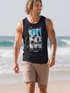 Herren Tank-Top Summer California Holidays Sommer Palmen Foto Print  Aufdruck Schrfitzug Muskelshirt Muscle Shirt Neverless®preview