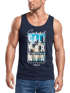 Herren Tank-Top Summer California Holidays Sommer Palmen Foto Print  Aufdruck Schrfitzug Muskelshirt Muscle Shirt Neverless®preview