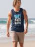 Herren Tank-Top Summer California Holidays Sommer Palmen Foto Print  Aufdruck Schrfitzug Muskelshirt Muscle Shirt Neverless®preview