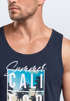 Herren Tank-Top Summer California Holidays Sommer Palmen Foto Print  Aufdruck Schrfitzug Muskelshirt Muscle Shirt Neverless®preview