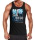 Herren Tank-Top Surf Design San Diego Palmen Beach Strand Sommer Palmen Muskelshirt Muscle Shirt Neverless®preview