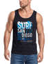 Herren Tank-Top Surf Design San Diego Palmen Beach Strand Sommer Palmen Muskelshirt Muscle Shirt Neverless®preview
