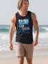 Herren Tank-Top Surf Design San Diego Palmen Beach Strand Sommer Palmen Muskelshirt Muscle Shirt Neverless®preview