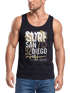 Herren Tank-Top Surf Design San Diego Palmen Beach Strand Sommer Palmen Muskelshirt Muscle Shirt Neverless®preview