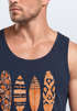 Herren Tank-Top Surfing Fashion Aufdruck Long Beach Surfboard Sommer Strand Streetstyle Muskelshirt Neverless®preview