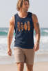 Herren Tank-Top Surfing Fashion Aufdruck Long Beach Surfboard Sommer Strand Streetstyle Muskelshirt Neverless®preview