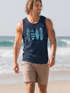 Herren Tank-Top Surfing Fashion Aufdruck Long Beach Surfboard Sommer Strand Streetstyle Muskelshirt Neverless®preview