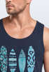 Herren Tank-Top Surfing Fashion Aufdruck Long Beach Surfboard Sommer Strand Streetstyle Muskelshirt Neverless®preview