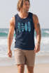 Herren Tank-Top Surfing Fashion Aufdruck Long Beach Surfboard Sommer Strand Streetstyle Muskelshirt Neverless®preview