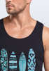 Herren Tank-Top Surfing Fashion Aufdruck Long Beach Surfboard Sommer Strand Streetstyle Muskelshirt Neverless®preview