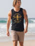 Herren Tank-Top Surfing Motiv Vintage Effekt Palm Beach California USA Schriftzug Fashion Streetstyle Muskelshirt Muscle Shirt Neverless®preview