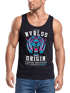Herren Tank-Top Tiger-Kopf Origin Tokio Design Schriftzug Print Tattoo Style Style Muskelshirt Muscle Shirt Neverless®preview
