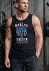 Herren Tank-Top Tiger-Kopf Origin Tokio Design Schriftzug Print Tattoo Style Style Muskelshirt Muscle Shirt Neverless®preview