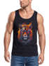 Herren Tank-Top Tiger Print Aufdruck Flammen Sommer Sonnenbrille Kunst Fashion Streetstyle Muskelshirt Neverless®preview
