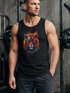 Herren Tank-Top Tiger Print Aufdruck Flammen Sommer Sonnenbrille Kunst Fashion Streetstyle Muskelshirt Neverless®preview