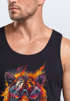 Herren Tank-Top Tiger Print Aufdruck Flammen Sommer Sonnenbrille Kunst Fashion Streetstyle Muskelshirt Neverless®preview