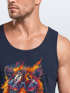 Herren Tank-Top Tiger Print Aufdruck Flammen Sommer Sonnenbrille Kunst Fashion Streetstyle Muskelshirt Neverless®preview