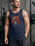 Herren Tank-Top Tiger Print Aufdruck Flammen Sommer Sonnenbrille Kunst Fashion Streetstyle Muskelshirt Neverless®preview