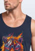Herren Tank-Top Tiger Print Aufdruck Flammen Sommer Sonnenbrille Kunst Fashion Streetstyle Muskelshirt Neverless®preview